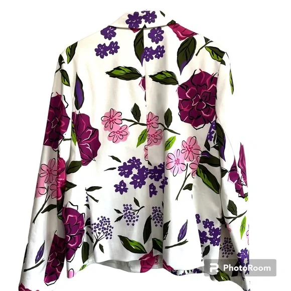 NWT BOLD, BEAUTIFUL FLORAL BLAZER BY ISABELA D. SIZE 14 - Picture 2 of 6